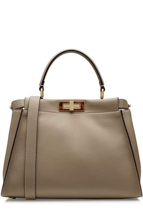 fendi peekabooturtledove|Fendi peekaboo leather bag.